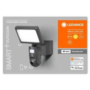 LEDVANCE Smart+ Flood Camera Control 4058075564626 AC34855 LED-buitenlamp met bewakingscamera (wand) LED 23 W