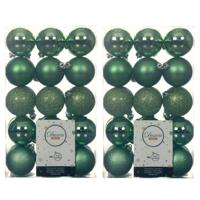 Decoris kerstballen - 60x st - groen - D6 cm - kunststof - kerstversiering