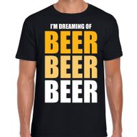 Dreaming of beer drank fun t-shirt zwart voor heren - thumbnail