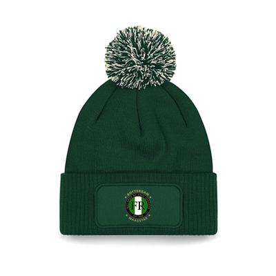 Muts beanie hoog groen - FR - Wat gaan we doen vandaag - logo voor
