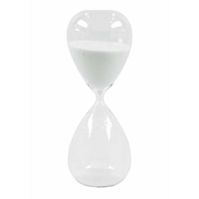Decoratie zandloper glas - met wit zand - 20 cm - Glazen zandloper / timer