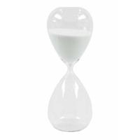 Decoratie zandloper glas - met wit zand - 20 cm - Glazen zandloper / timer