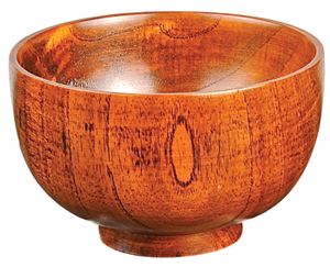 Houtkleurige Lakwerk Kom - 11 x 7 cm
