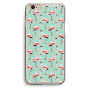 Flamingoprint groen: iPhone 6 / 6S Transparant Hoesje