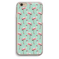 Flamingoprint groen: iPhone 6 / 6S Transparant Hoesje