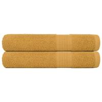 VidaXL Saunahanddoeken 2 st 80x200 cm 360 g/m² 100% katoen goudkleurig