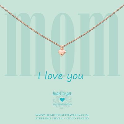 Heart to get N02SHE11R-1 Ketting Mom, I love you zilver rosekleurig