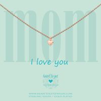 Heart to get N02SHE11R-1 Ketting Mom, I love you zilver rosekleurig