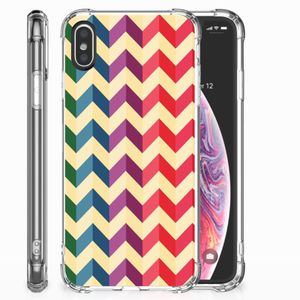 Apple iPhone X | Xs Doorzichtige Silicone Hoesje Zigzag Multi Color