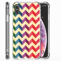 Apple iPhone X | Xs Doorzichtige Silicone Hoesje Zigzag Multi Color - thumbnail