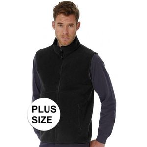 Grote maten fleece outdoor bodywarmer zwart voor heren