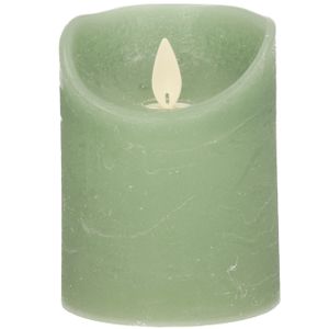 1x Jade groene LED kaarsen / stompkaarsen met bewegende vlam 10 cm