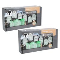 Feestverlichting lichtsnoer - 2x - groen - 10 LED lampen - warm wit - 270 cm - Solar