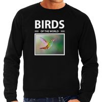 Kolibrie foto sweater zwart voor heren - birds of the world cadeau trui vogel liefhebber 2XL  - - thumbnail