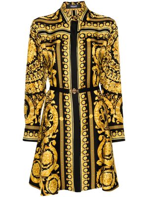 Versace robe courte Heritage en soie à imprimé baroque - Noir