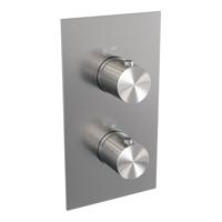 BRAUER Stripe 3-weg Inbouwthermostaat - rechthoekig - in- en afbouwdelen - RVS-kleurig geborsteld PVD 5-NG-353