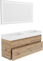 Primabad Blend badmeubelset 142x45cm Beach Wood greeploos met keramische wastafel