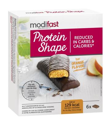 Modifast Protein shape reep choco/sinaasappel 6 x 31 gram