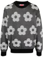 Kenzo pull à fleurs en intarsia - Noir