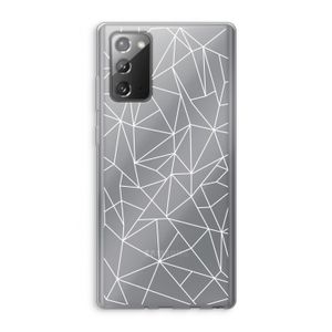 Geometrische lijnen wit: Samsung Galaxy Note 20 / Note 20 5G Transparant Hoesje