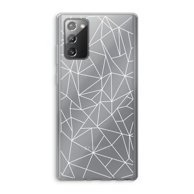 Geometrische lijnen wit: Samsung Galaxy Note 20 / Note 20 5G Transparant Hoesje