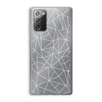Geometrische lijnen wit: Samsung Galaxy Note 20 / Note 20 5G Transparant Hoesje
