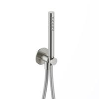 Hotbath Handdouche Ace Met Wandsteun Met Uitlaat En Doucheslang 150 cm Geborsteld Nikkel
