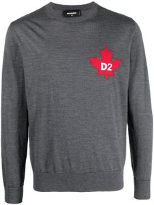 DSQUARED2 pull à motif Maple Leaf - Gris