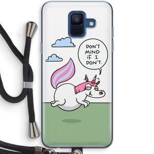 Unicorn: Samsung Galaxy A6 (2018) Transparant Hoesje met koord