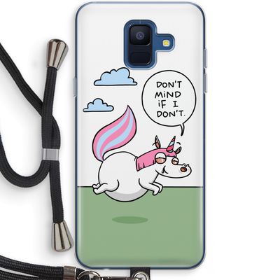 Unicorn: Samsung Galaxy A6 (2018) Transparant Hoesje met koord