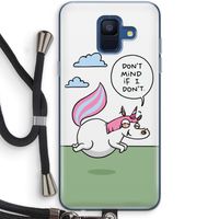 Unicorn: Samsung Galaxy A6 (2018) Transparant Hoesje met koord