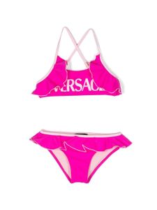 Versace Kids bikini à logo imprimé - Rose