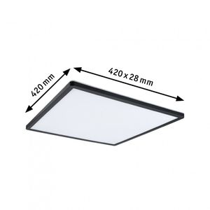 Paulmann 71002 P Atria Shine 22W 3000K 3Dim 420x420 sz LED-plafondlamp LED 22 W Zwart