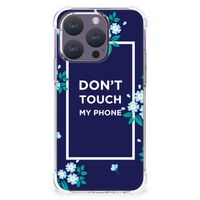 iPhone 15 Pro Anti Shock Case Flowers Blue DTMP - thumbnail