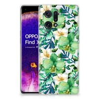OPPO Find X5 TPU Case Orchidee Groen - thumbnail