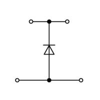 WAGO 870-540/281-410 Diodeklem 2-etages 5 mm Spanveer Toewijzing: L Grijs 50 stuk(s)