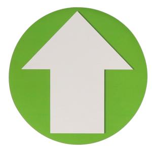 Accent pijl sticker - Rond Dia 15 cm - groen met witte pijl - Richting/route aanwijzen