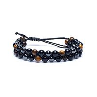 Kralen Armband Hematiet, Obsidiaan & Tijgeroog - Verstelbaar (6 mm)