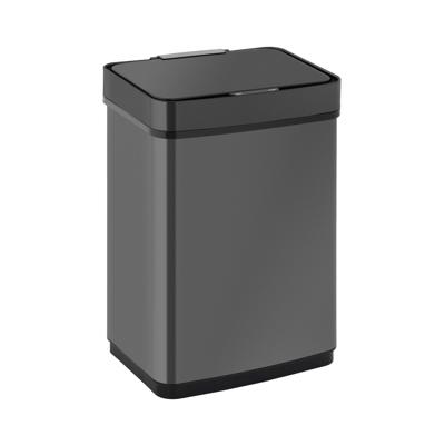 Sensor prullenbak - 50 L - zwart - rechthoekig