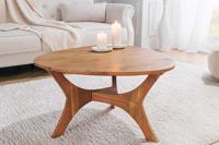 Massief houten salontafel ARCHITECTURE 70 cm acacia driehoekig met natuurlijke honingafwerking - 43739