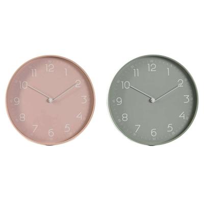 Muurklok Home ESPRIT Munt PVC 30 x 4 x 30 cm (2 Stuks)