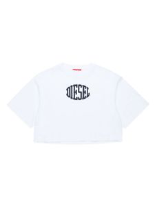 Diesel Kids haut crop à logo imprimé - Blanc