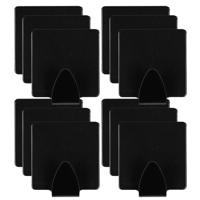Benson Ophanghaakje - 12x stuks - zelfklevend - zwart - ijzer - hand/theedoek houder