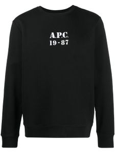 A.P.C. sweat à logo imprimé - Noir