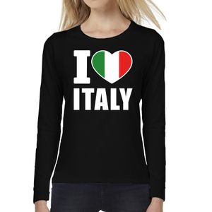 I love Italy long sleeve t-shirt zwart voor dames