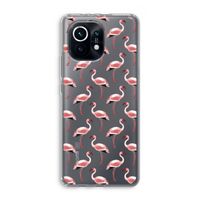 Flamingoprint groen: Xiaomi Mi 11 Transparant Hoesje