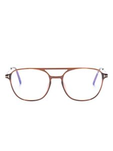 TOM FORD Eyewear lunettes de vue à effet écaille de tortue - Marron