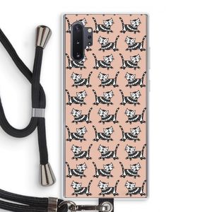 Zwarte poes: Samsung Galaxy Note 10 Plus Transparant Hoesje met koord
