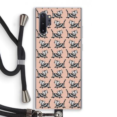 Zwarte poes: Samsung Galaxy Note 10 Plus Transparant Hoesje met koord
