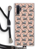 Zwarte poes: Samsung Galaxy Note 10 Plus Transparant Hoesje met koord